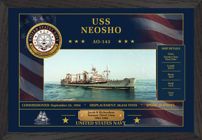 USS Neosho AO-143 Framed Patriotic Art