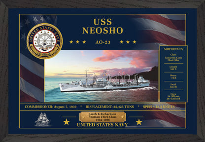 USS Neosho AO-23 Framed Patriotic Art