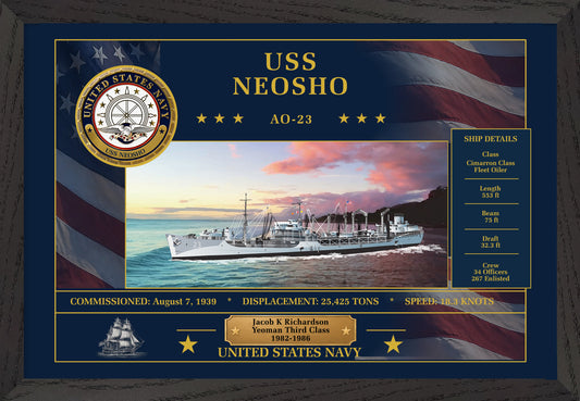 USS Neosho AO-23 Framed Patriotic Art