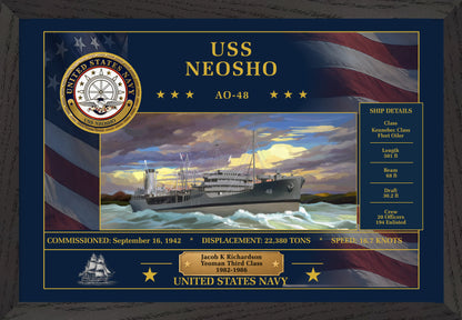 USS Neosho AO-48 Framed Patriotic Art