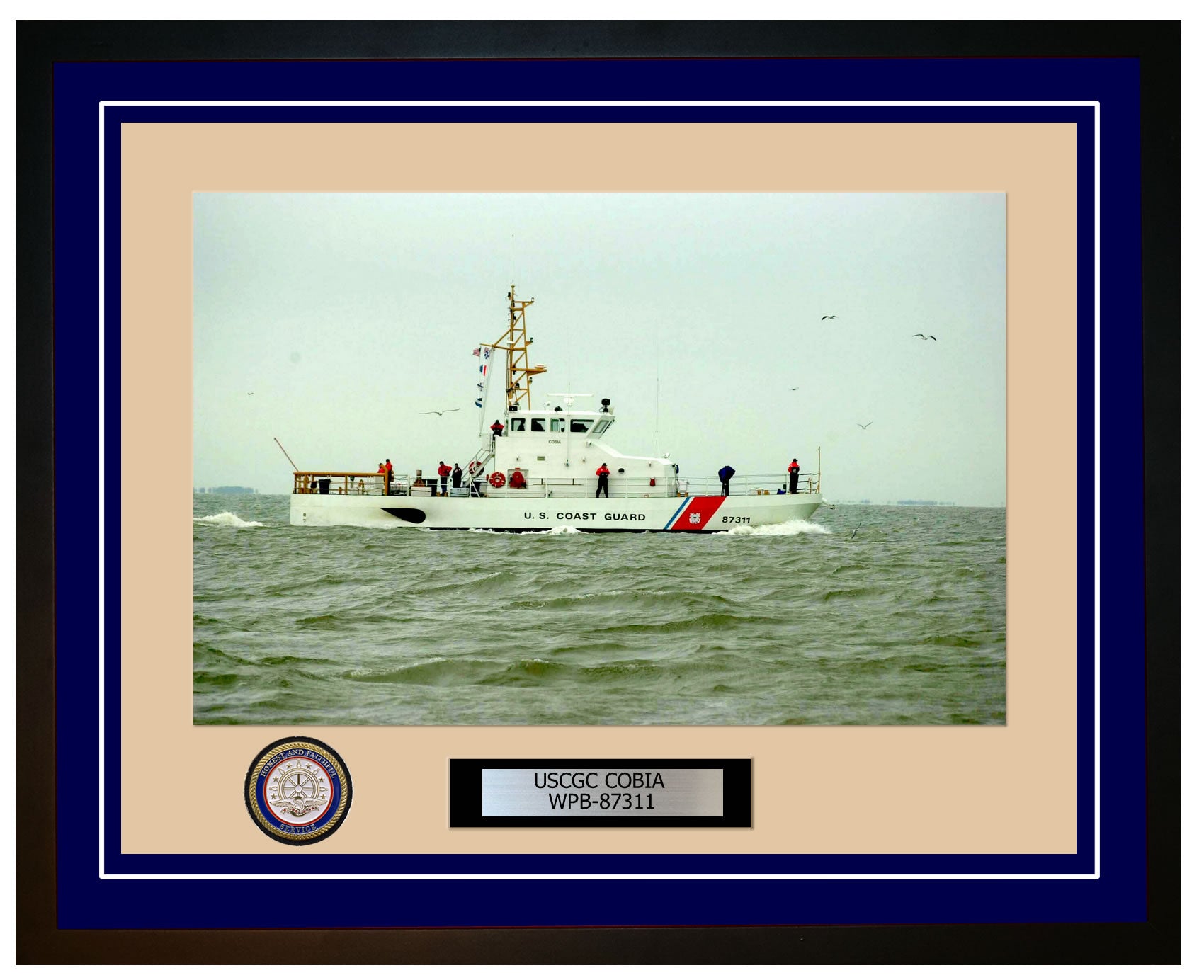 USCGC COBIA WPB 87311 Framed Coast Guard Ship Photo Blue 150WPB87311