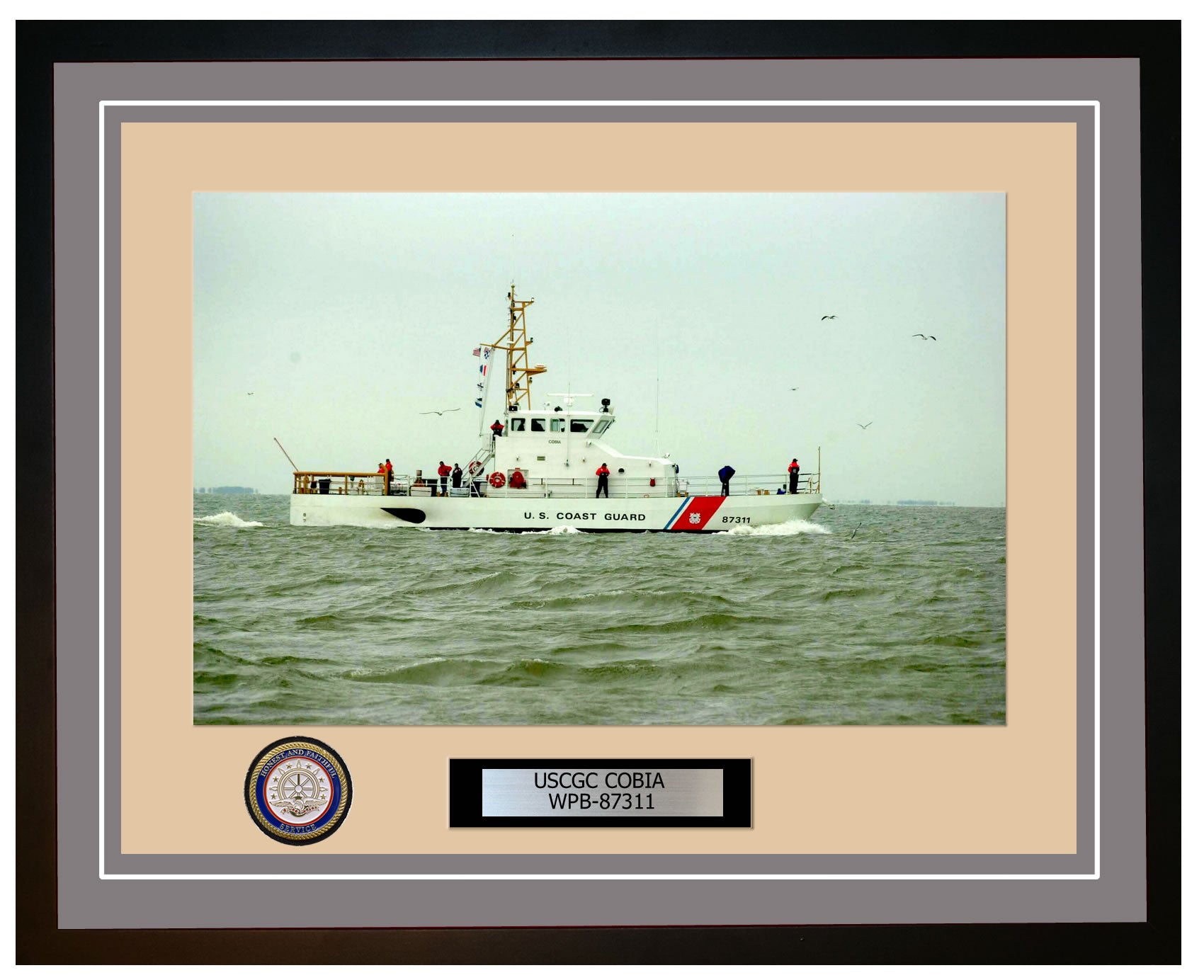 USCGC COBIA WPB 87311 Framed Coast Guard Ship Photo Grey 150WPB87311
