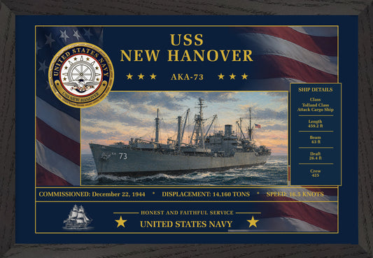 USS New Hanover AKA-73 Framed Patriotic Art