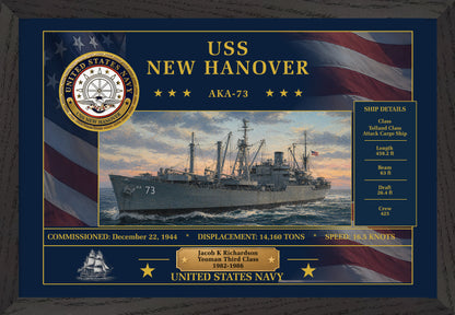 USS New Hanover AKA-73 Framed Patriotic Art
