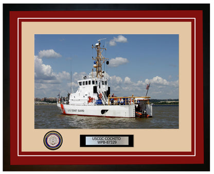 USCGC COCHITO WPB 87329 Framed Coast Guard Ship Photo Burgundy 151WPB87329