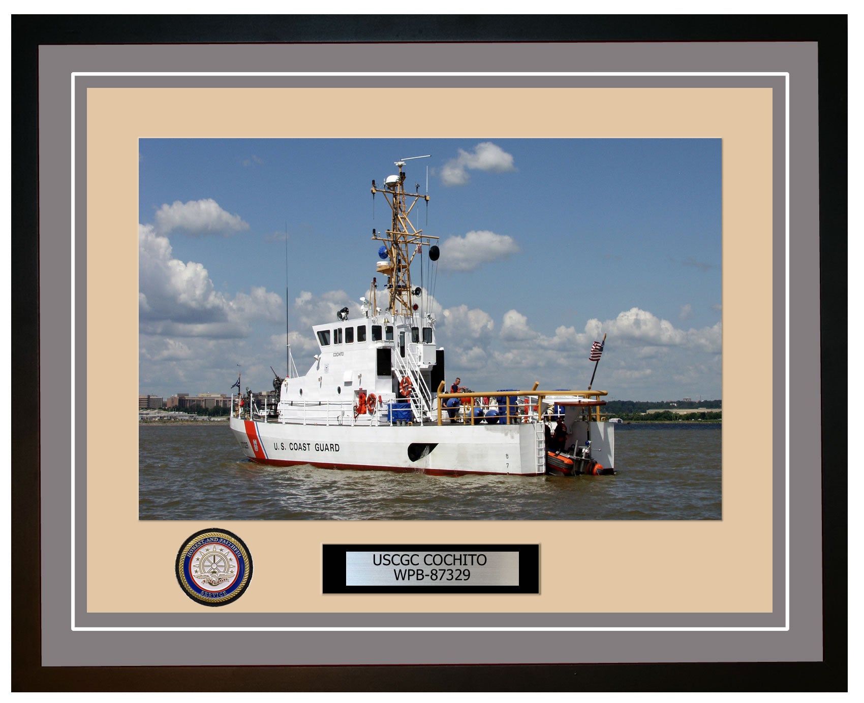 USCGC COCHITO WPB 87329 Framed Coast Guard Ship Photo Grey 151WPB87329