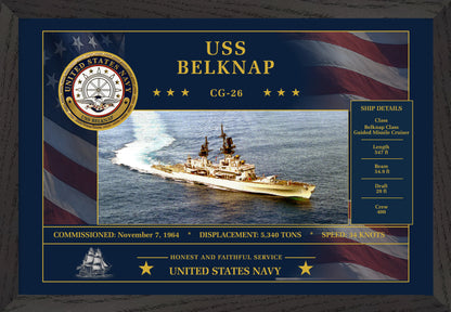 USS Belknap CG-26 Framed Patriotic Art
