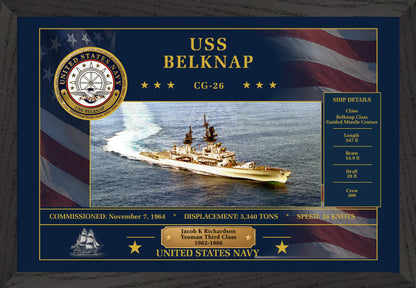 USS Belknap CG-26 Framed Patriotic Art