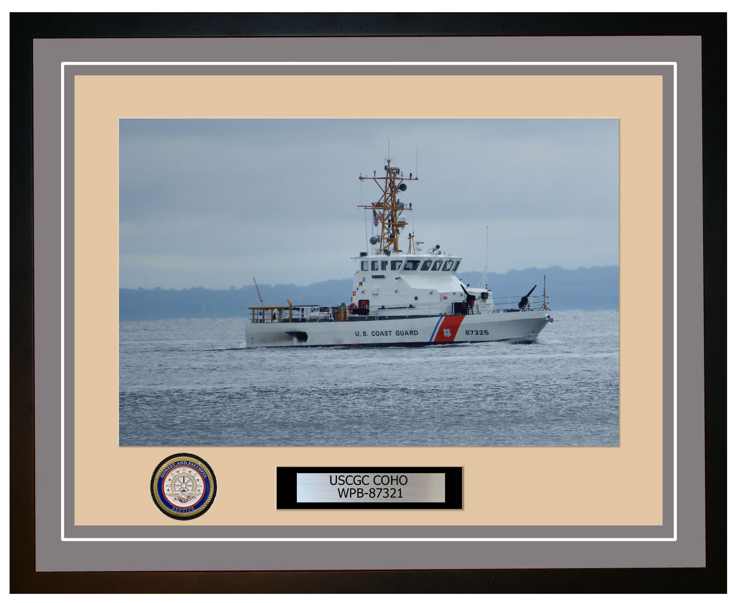 USCGC COHO WPB 87321 Framed Coast Guard Ship Photo Grey 152WPB87321