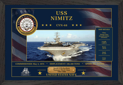 USS Nimitz CVN-68 Framed Patriotic Art