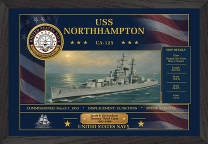 USS Northhampton CA-125 Framed Patriotic Art