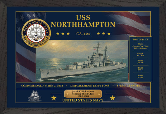 USS Northhampton CA-125 Framed Patriotic Art