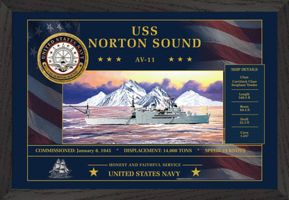 USS Norton Sound AV-11 Framed Patriotic Art