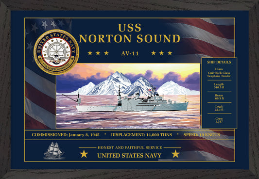 USS Norton Sound AV-11 Framed Patriotic Art