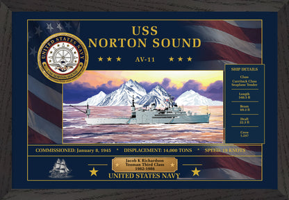 USS Norton Sound AV-11 Framed Patriotic Art