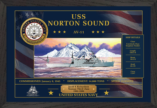 USS Norton Sound AV-11 Framed Patriotic Art
