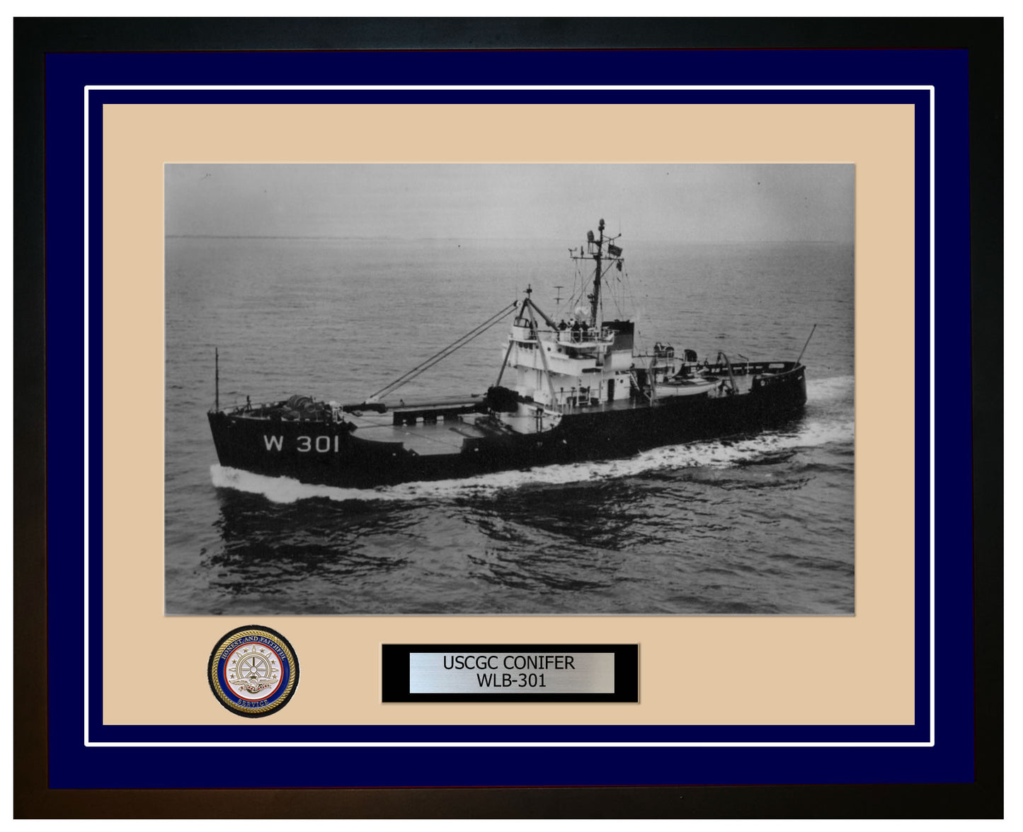 USCGC CONIFER WLB 301 Framed Coast Guard Ship Photo Blue 154WLB301