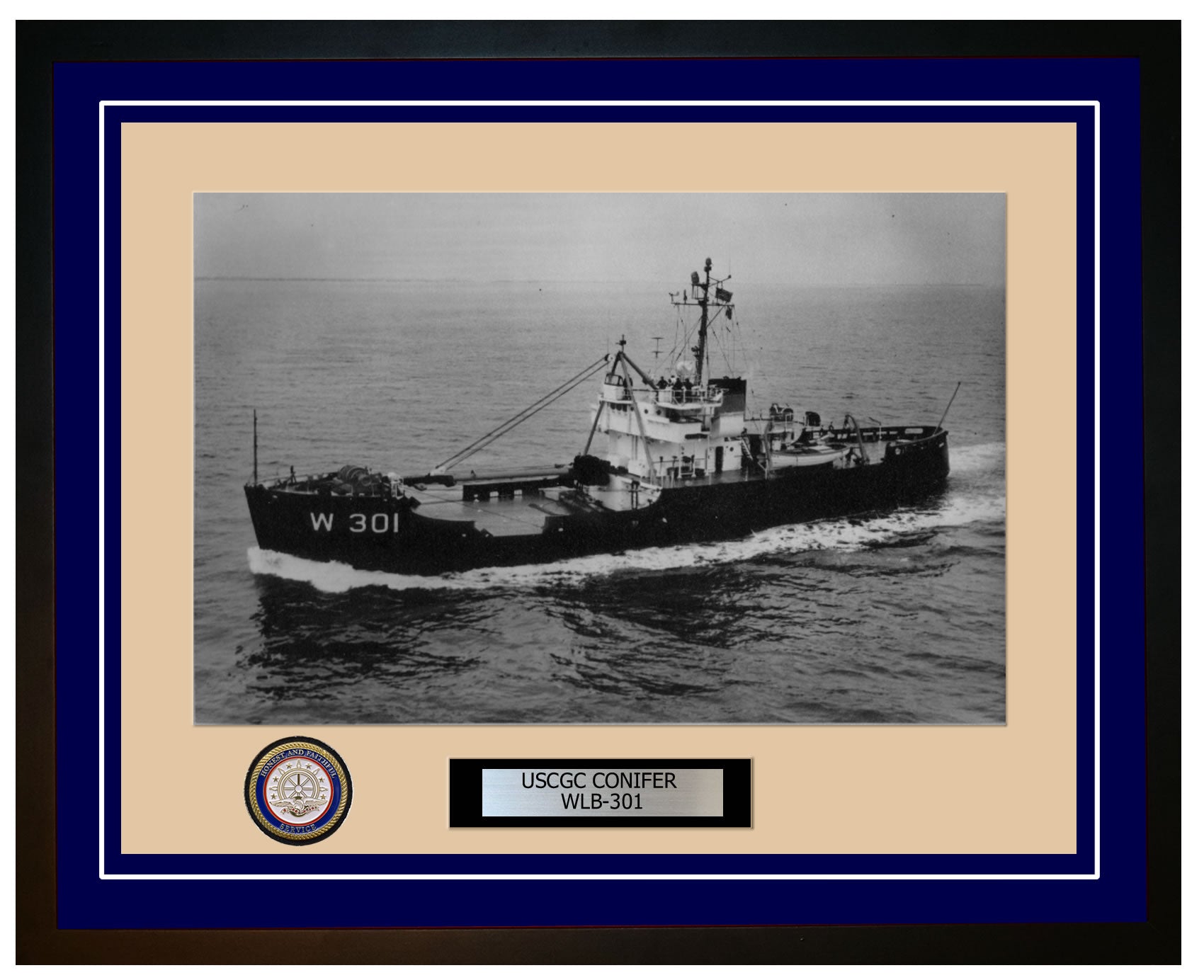 USCGC CONIFER WLB 301 Framed Coast Guard Ship Photo Blue 154WLB301