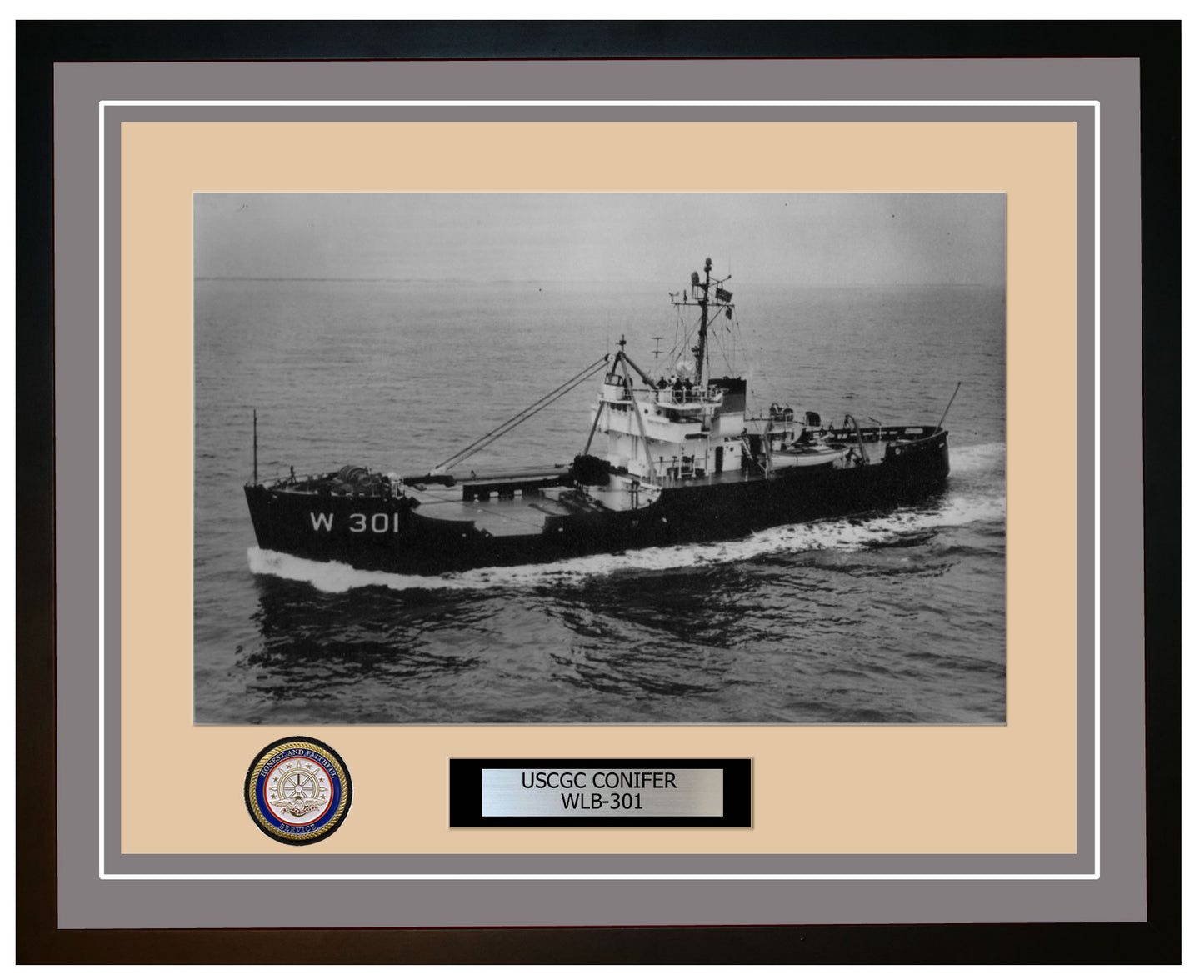 USCGC CONIFER WLB 301 Framed Coast Guard Ship Photo Grey 154WLB301