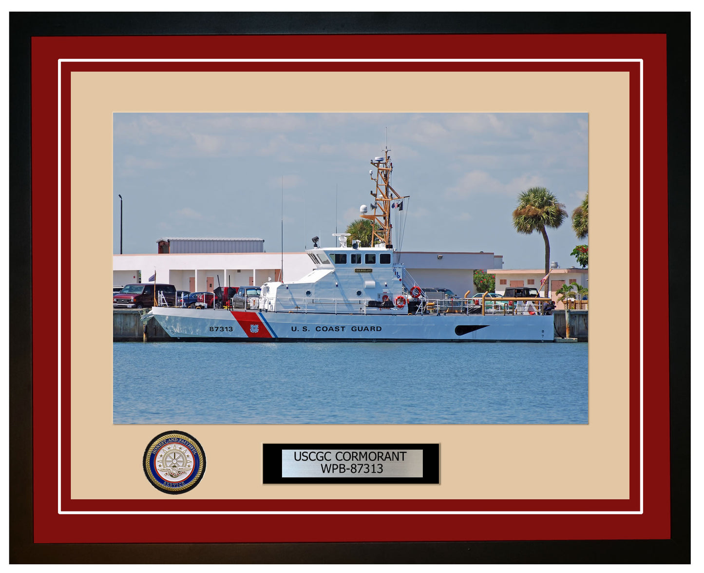 USCGC CORMORANT WPB 87313 Framed Coast Guard Ship Photo Burgundy 155WPB87313