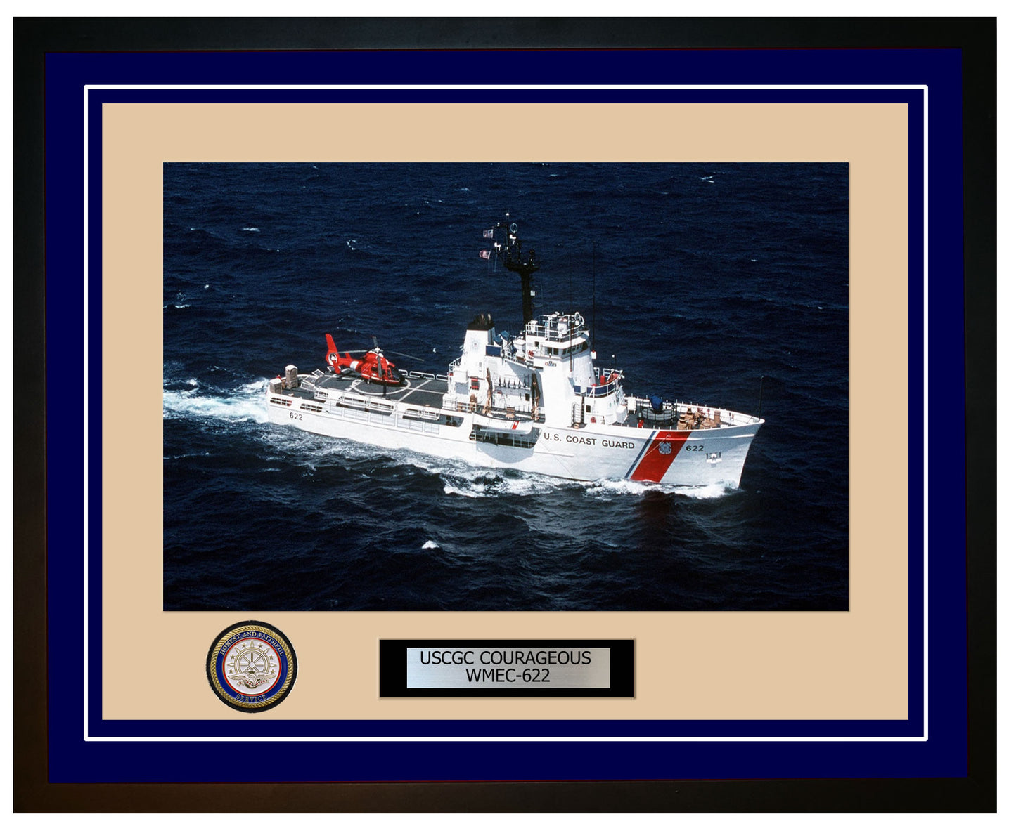 USCGC COURAGEOUS WMEC 622 Framed Coast Guard Ship Photo Blue 156WMEC622