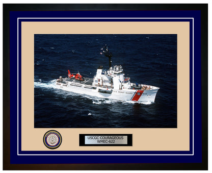 USCGC COURAGEOUS WMEC 622 Framed Coast Guard Ship Photo Blue 156WMEC622