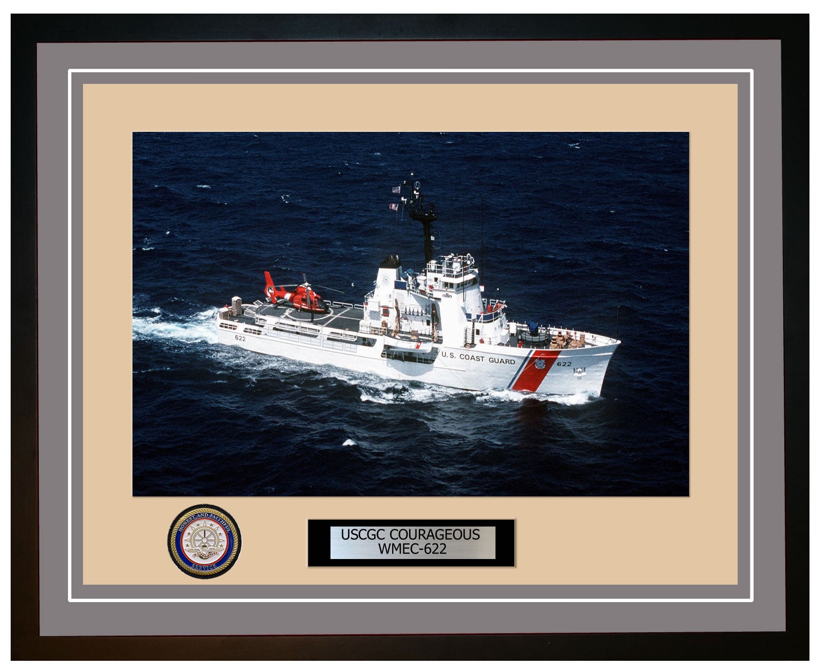 USCGC COURAGEOUS WMEC 622 Framed Coast Guard Ship Photo Grey 156WMEC622