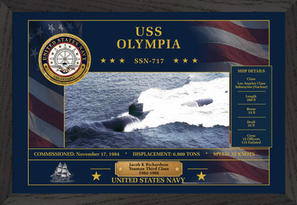 USS Olympia SSN-717 Framed Patriotic Art