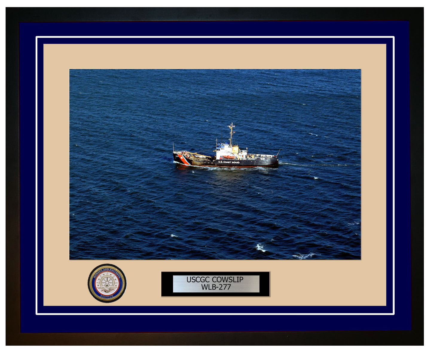 USCGC COWSLIP WLB 277 Framed Coast Guard Ship Photo Blue 157WLB277