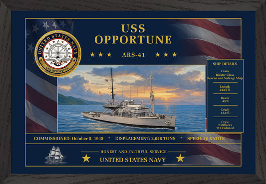 USS Opportune ARS-41 Framed Patriotic Art