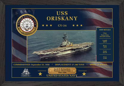 USS Oriskany CV-34 Framed Patriotic Art