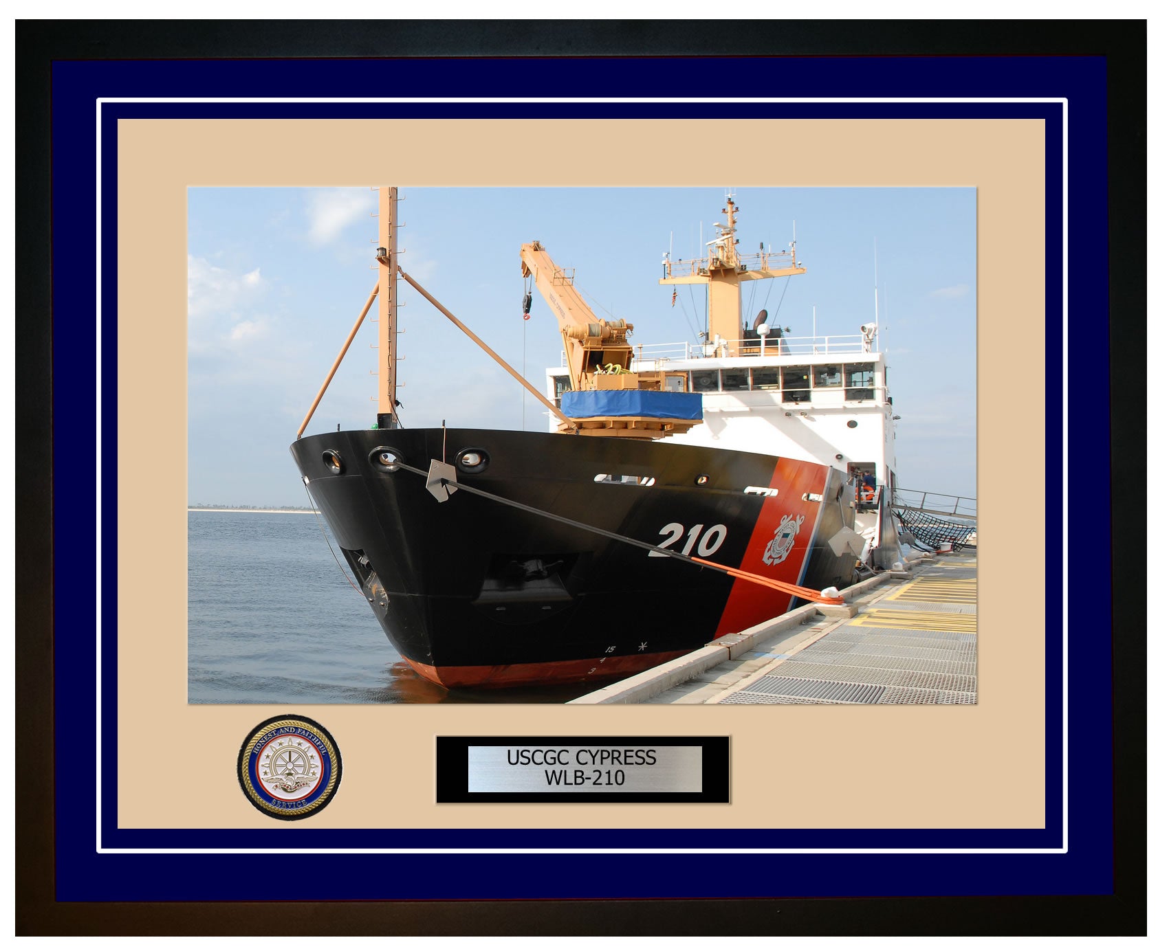 USCGC CYPRESS WLB 210 Framed Coast Guard Ship Photo Blue 161WLB210