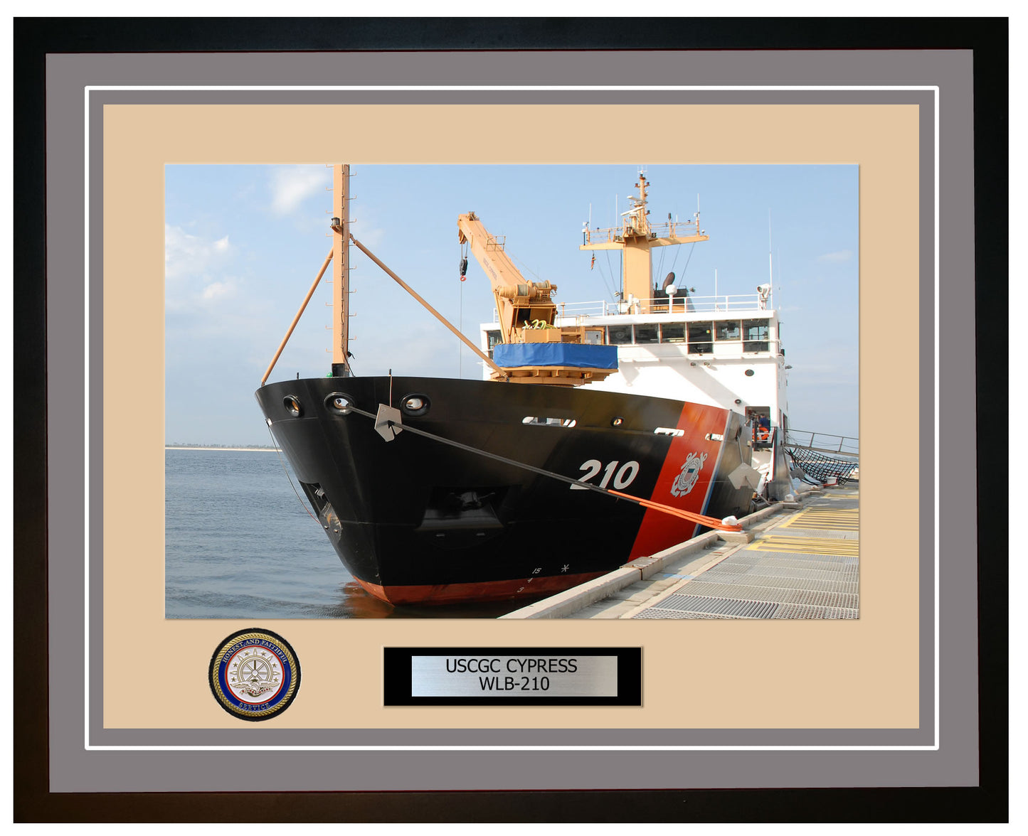 USCGC CYPRESS WLB 210 Framed Coast Guard Ship Photo Grey 161WLB210