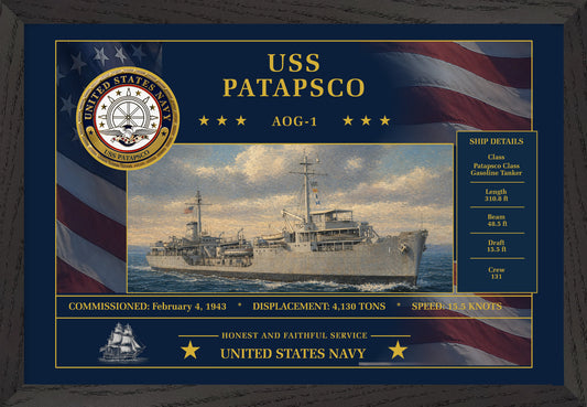 USS Patapsco AOG-1 Framed Patriotic Art