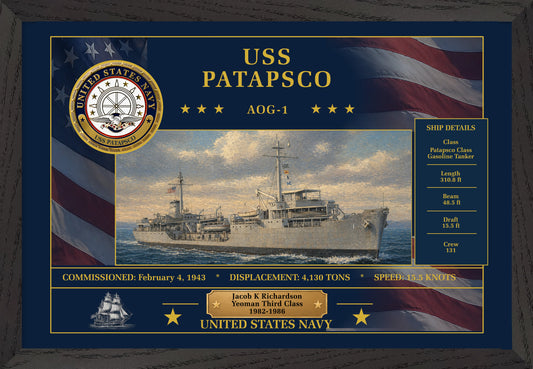 USS Patapsco AOG-1 Framed Patriotic Art