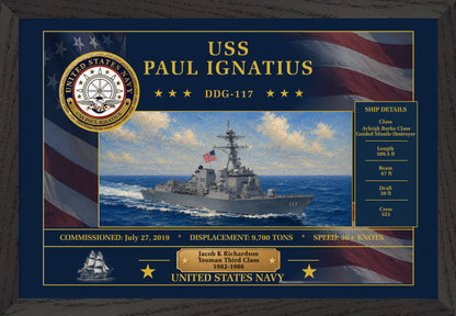 USS Paul Ignatius DDG-117 Framed Patriotic Art