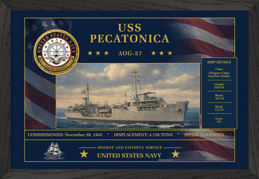 USS Pecatonica AOG-57 Framed Patriotic Art