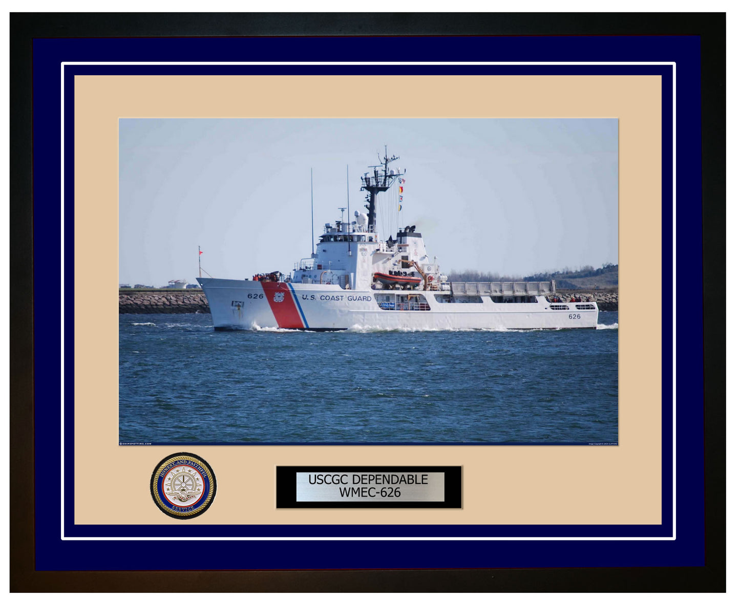 USCGC DEPENDABLE WMEC 626 Framed Coast Guard Ship Photo Blue 164WMEC626