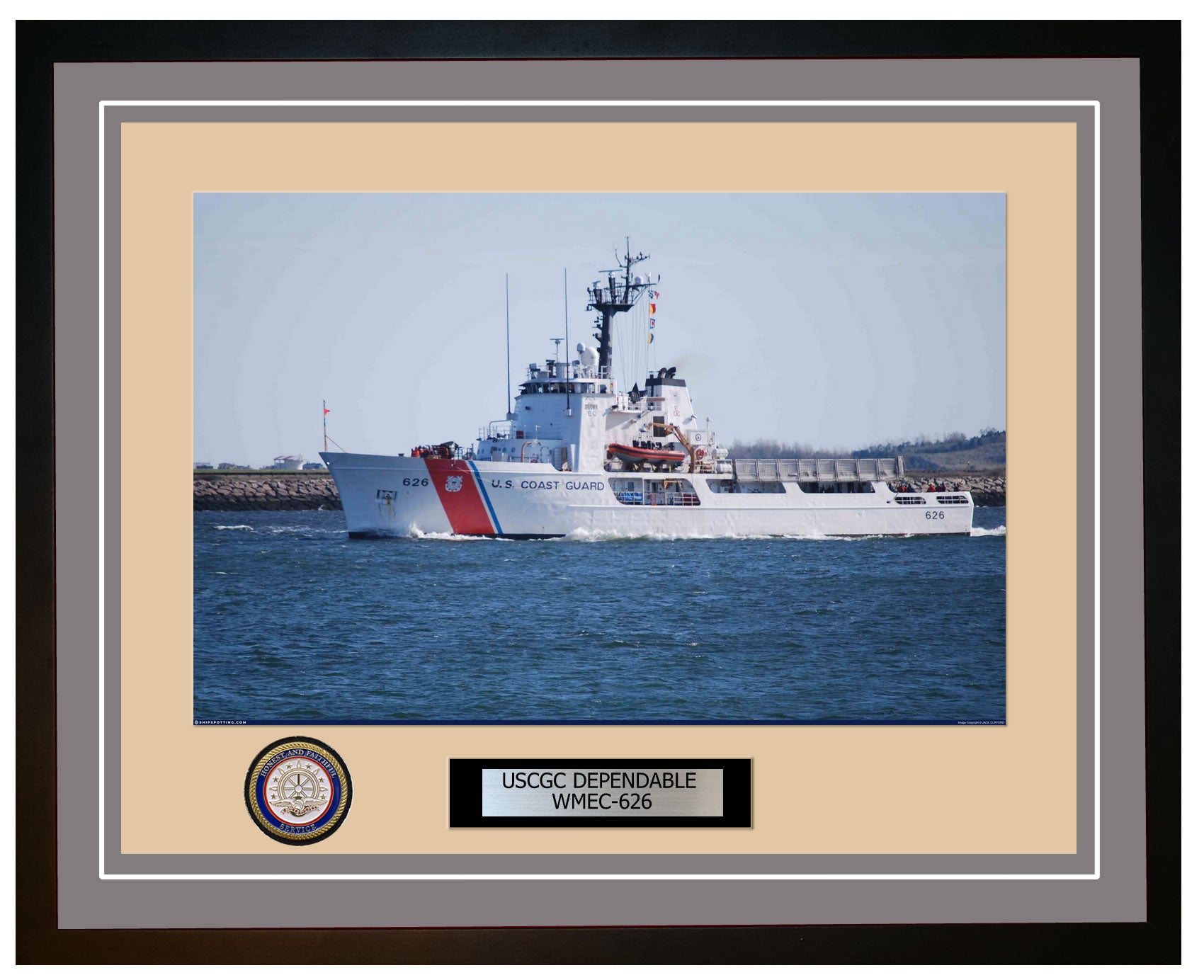 USCGC DEPENDABLE WMEC 626 Framed Coast Guard Ship Photo Grey 164WMEC626