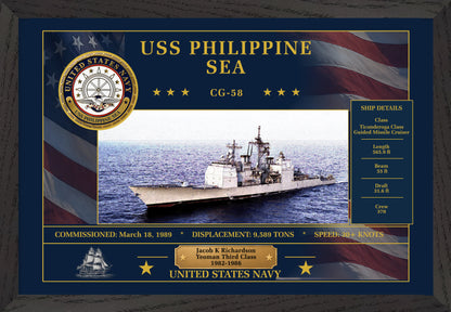 USS Philippine Sea CG-58 Framed Patriotic Art