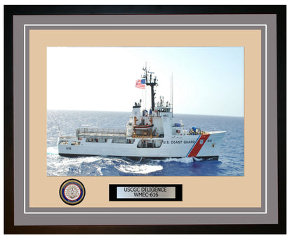 USCGC DILIGENCE WMEC 616 Framed Coast Guard Ship Photo Grey 166WMEC616