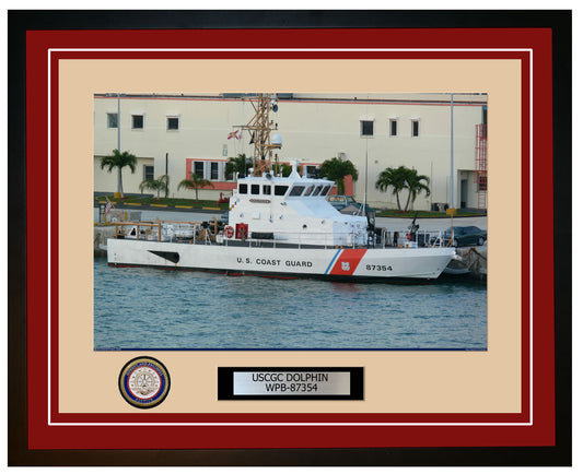 USCGC DOLPHIN WPB 87354 Framed Coast Guard Ship Photo Burgundy 167WPB87354
