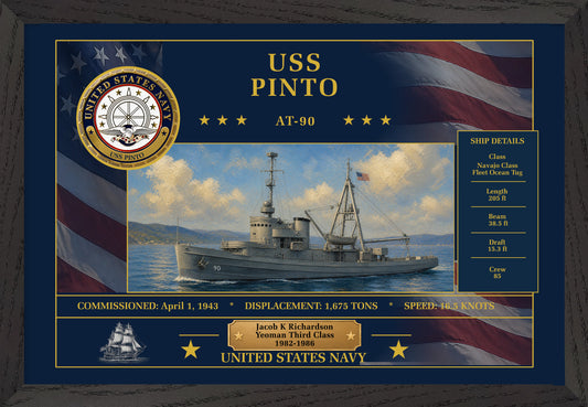 USS Pinto AT-90 Framed Patriotic Art