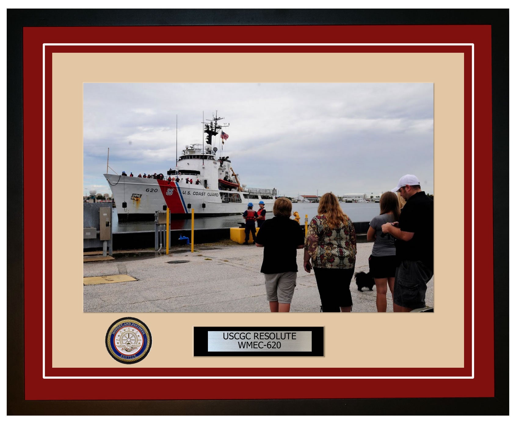 USCGC RESOLUTE WMEC 620 Framed Coast Guard Ship Photo Burgundy 170WMEC620