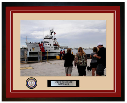 USCGC RESOLUTE WMEC 620 Framed Coast Guard Ship Photo Burgundy 170WMEC620