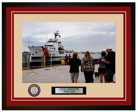 USCGC RESOLUTE WMEC 620 Framed Coast Guard Ship Photo Burgundy 170WMEC620