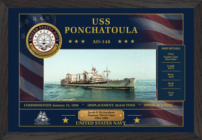 USS Ponchatoula AO-148 Framed Patriotic Art