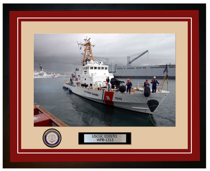 USCGC EDISTO WPB 1313 Framed Coast Guard Ship Photo Burgundy 172WPB1313
