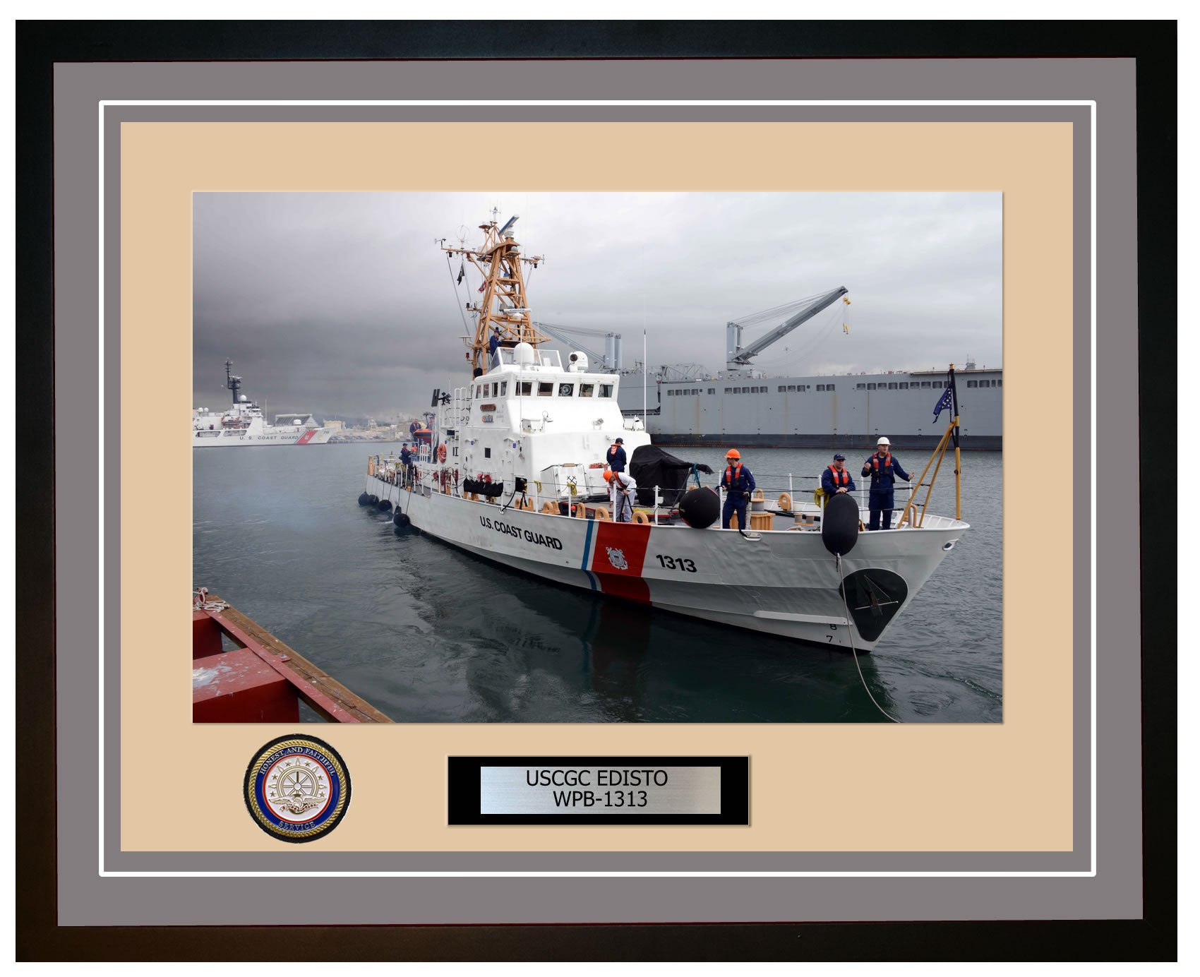 USCGC EDISTO WPB 1313 Framed Coast Guard Ship Photo Grey 172WPB1313