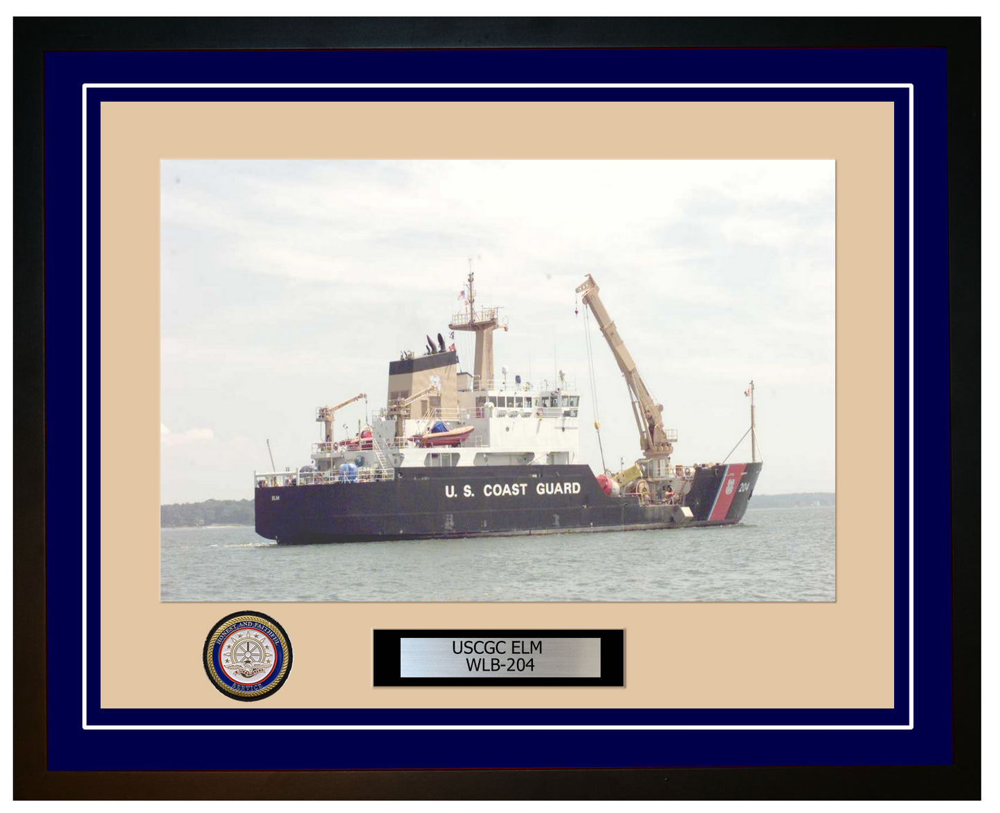 USCGC ELM WLB 204 Framed Coast Guard Ship Photo Blue 173WLB204